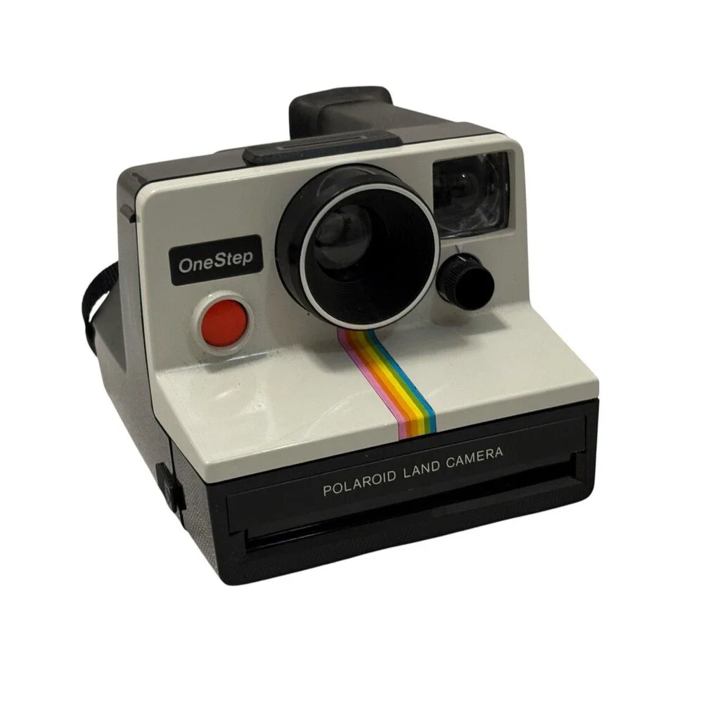 Polaroid Onestep Land Camera W/ Flash Bar, Magic Flash & Black Case UNTESTED